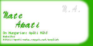 mate apati business card