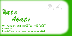 mate apati business card